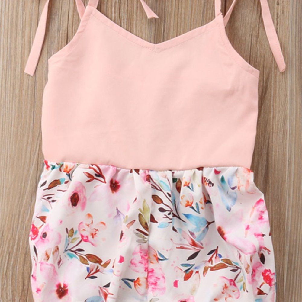 Floral Print Pink Baby Girl Romper